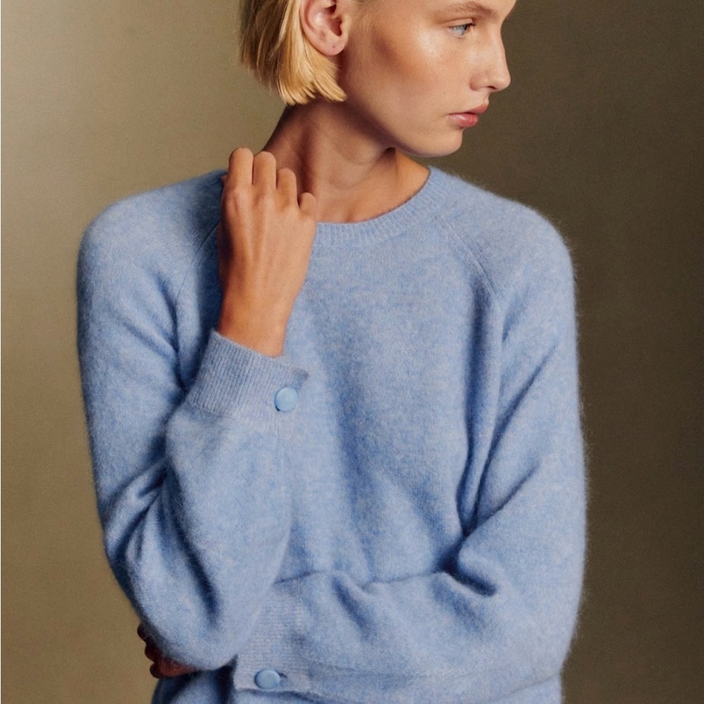 Sezane louisa sweater jumper polar blue